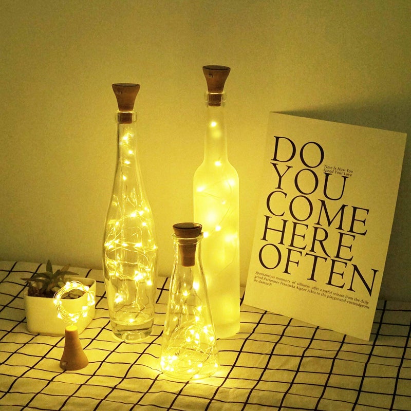 Decorman Upgraded 10 Pack Solar Wine Bottle Lights 20 LEDs Waterproof Silver Wire Cork Lights for Party, Wedding, Christmas, Holiday, Outdoor, Garden, Patio, Pathway Decor - Image 3
